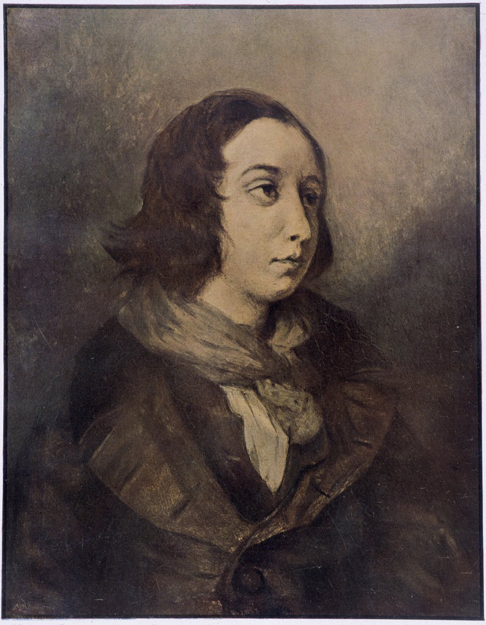 Portret George Sand (Aurore Dupin, Baronne Dudevant) (1804-1876) autorstwa Delacroix. autorstwa Ferdinand Victor Eugene (after) Delacroix