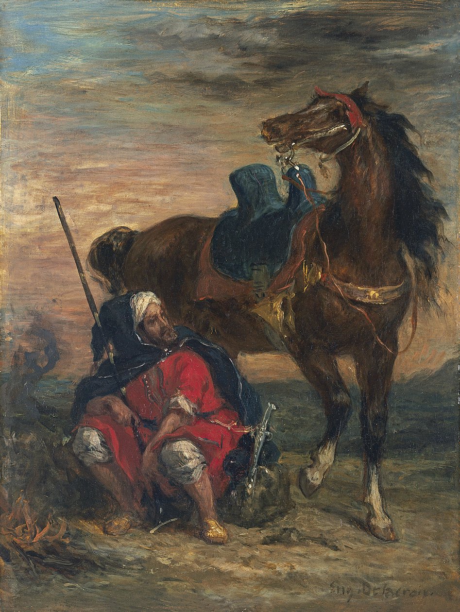 arabski jeździec autorstwa Ferdinand Victor Eugene Delacroix