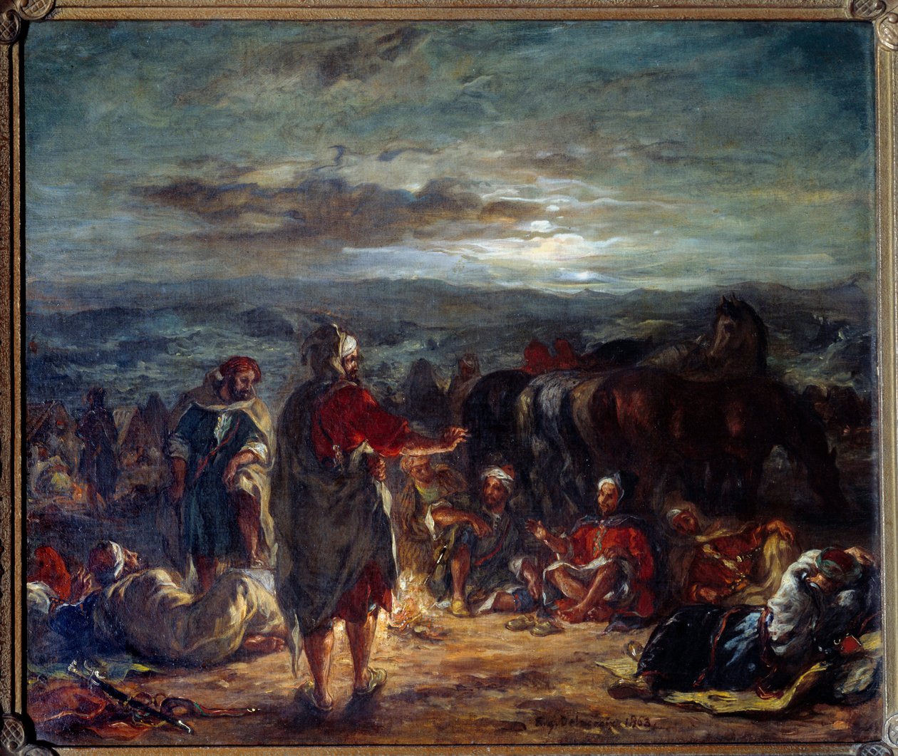 Obóz arabski w nocy. Obraz Eugene Delacroix (1798-1863) autorstwa Ferdinand Victor Eugene Delacroix