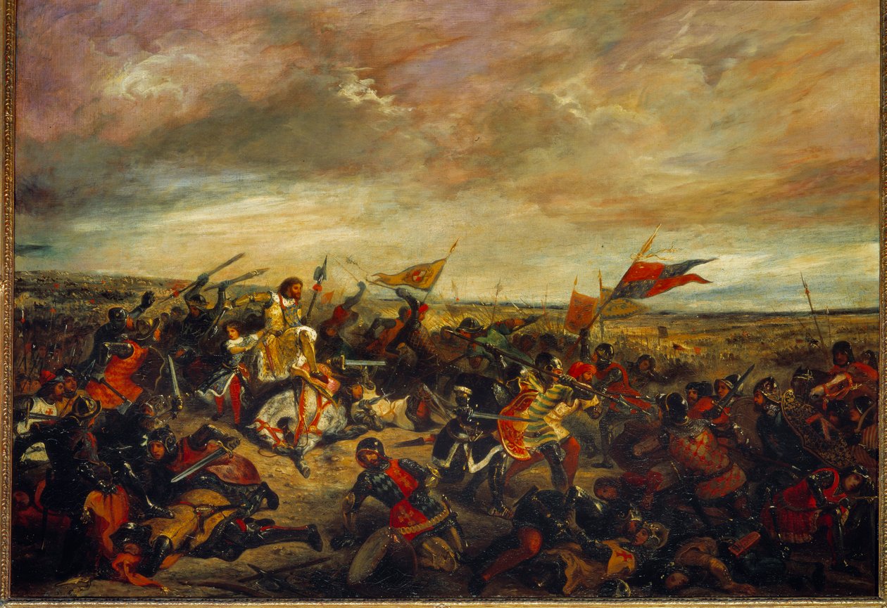 Bitwa pod Poitiers lub król Jan II Le Bon w bitwie pod Poitiers 19 września autorstwa Ferdinand Victor Eugene Delacroix