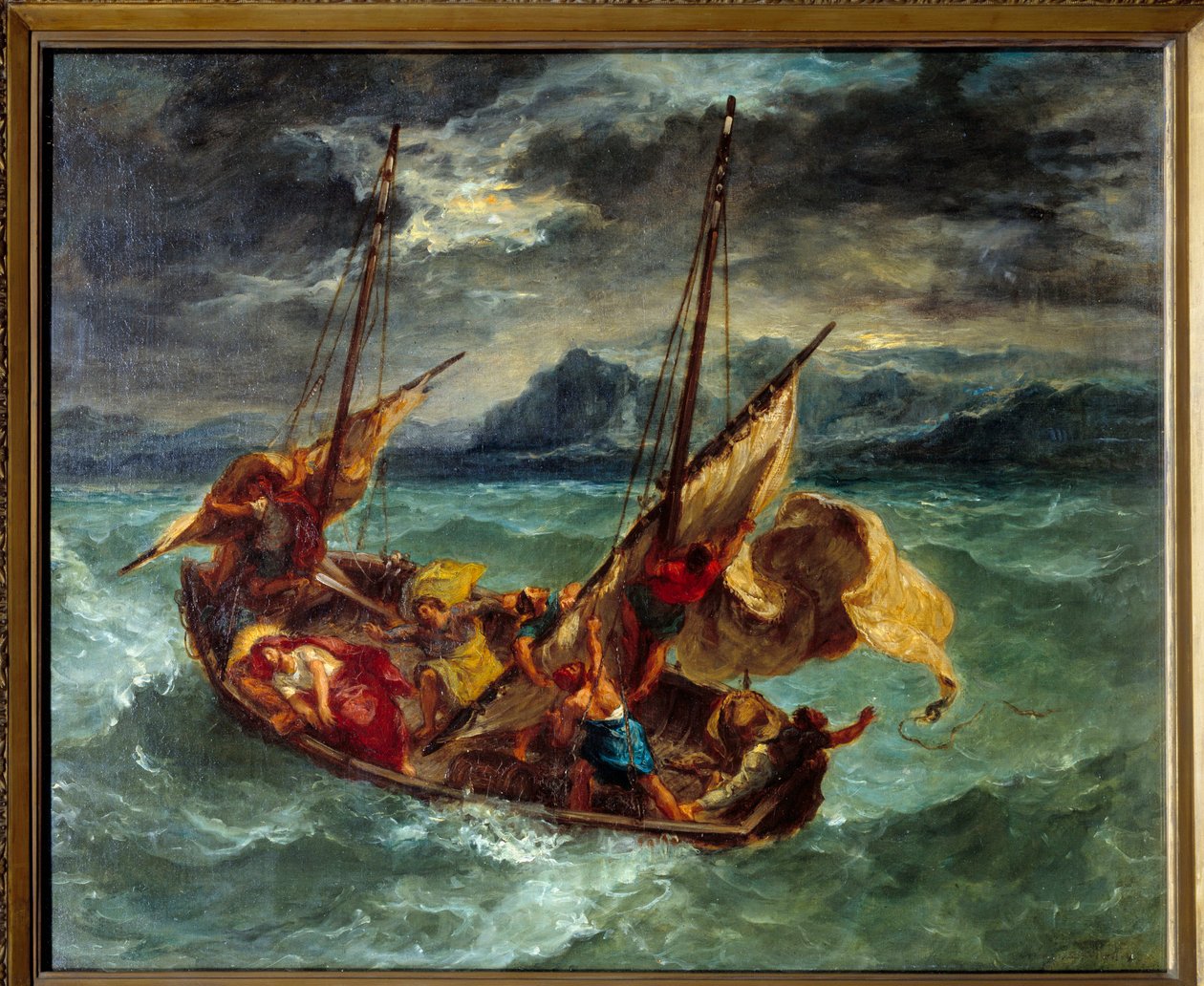 Chrystus nad jeziorem Generaseth (Genesareth). Obraz Eugene Delacroix (1798-1863) autorstwa Ferdinand Victor Eugene Delacroix