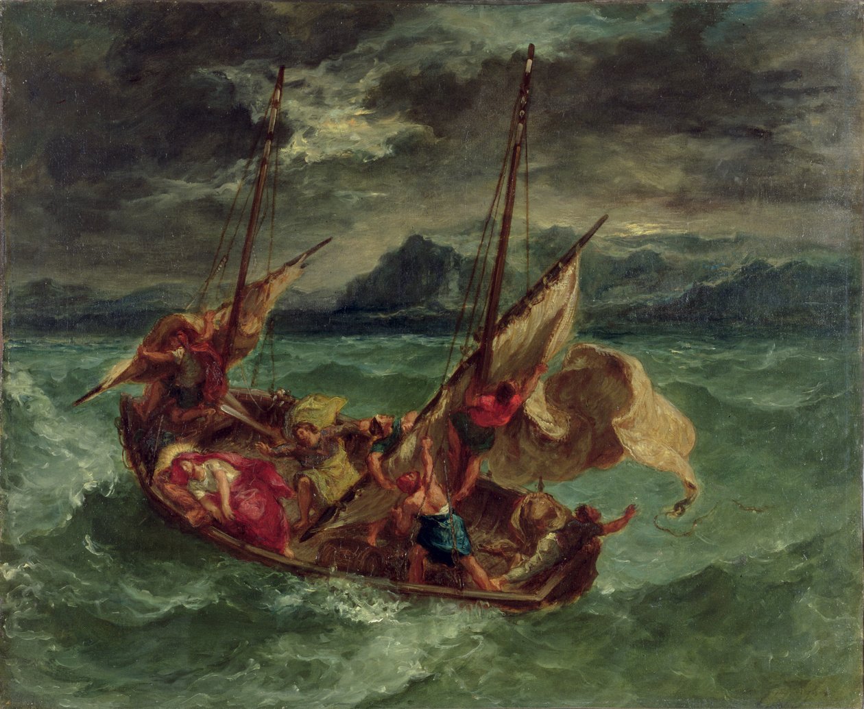 Chrystus na Morzu Galilejskim autorstwa Ferdinand Victor Eugene Delacroix