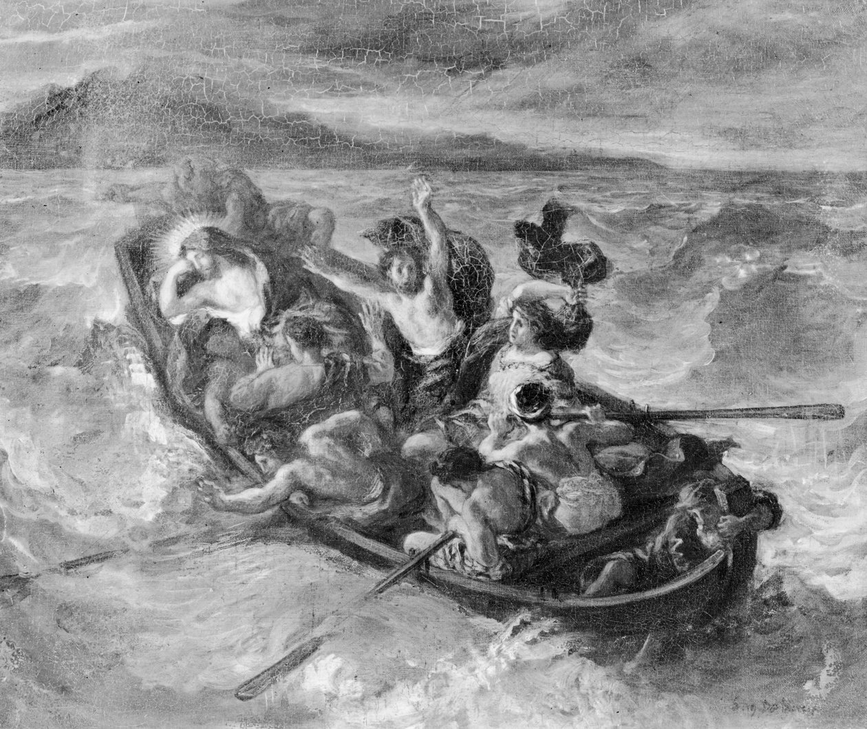 Chrystus na Jeziorze Galilejskim, 1853 (fot. bw) autorstwa Ferdinand Victor Eugene Delacroix