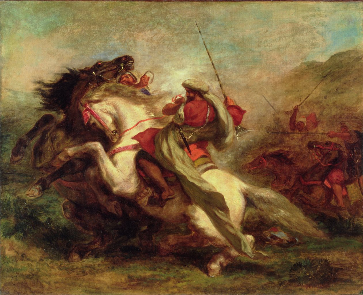 Zderzenie jeźdźców mauretańskich, 1843-44 autorstwa Ferdinand Victor Eugene Delacroix