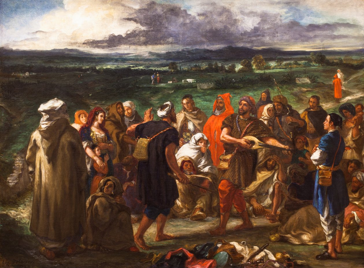 Arabscy komicy lub bufoni autorstwa Ferdinand Victor Eugene Delacroix