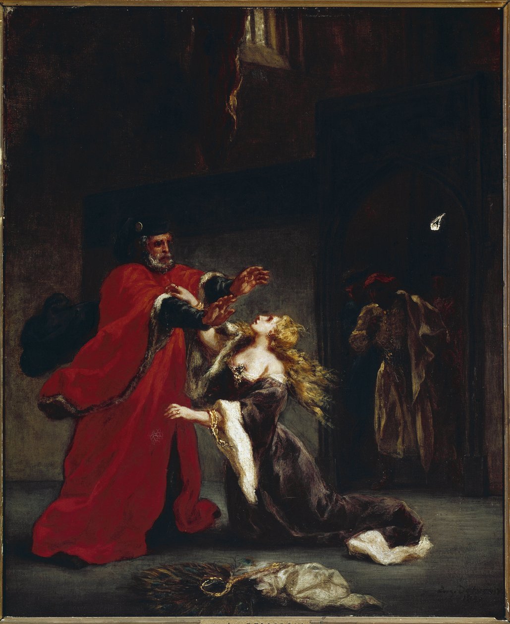 Desdemone przeklęty przez ojca (olej na płótnie, ok.1852) autorstwa Ferdinand Victor Eugene Delacroix