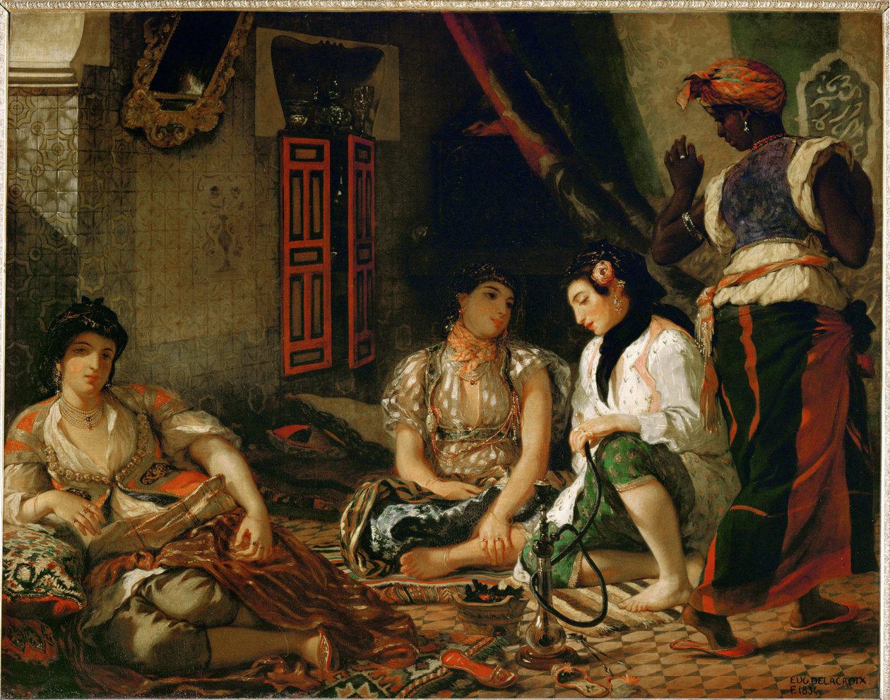 Kobiety z Algieru w swoim mieszkaniu - ... autorstwa Ferdinand Victor Eugene Delacroix