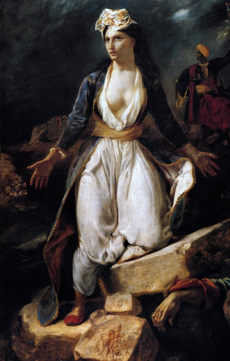 Grecja na ruinach Missolonghi, 1826 autorstwa Ferdinand Victor Eugene Delacroix
