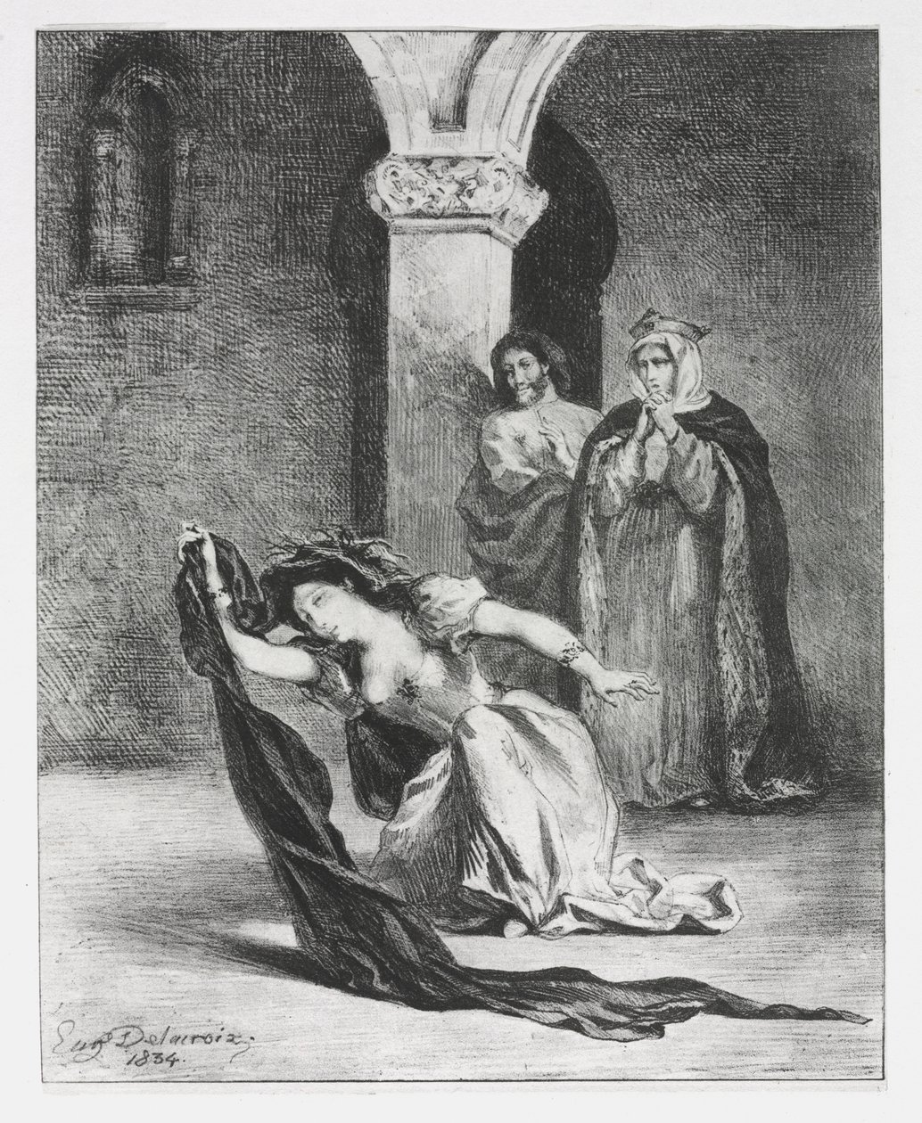 Hamlet: Pieśń Ofelii, 1834. autorstwa Ferdinand Victor Eugene Delacroix