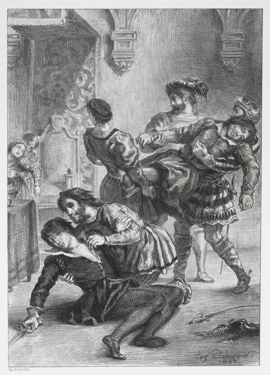 Hamlet: Śmierć Hamleta, 1843. autorstwa Ferdinand Victor Eugene Delacroix