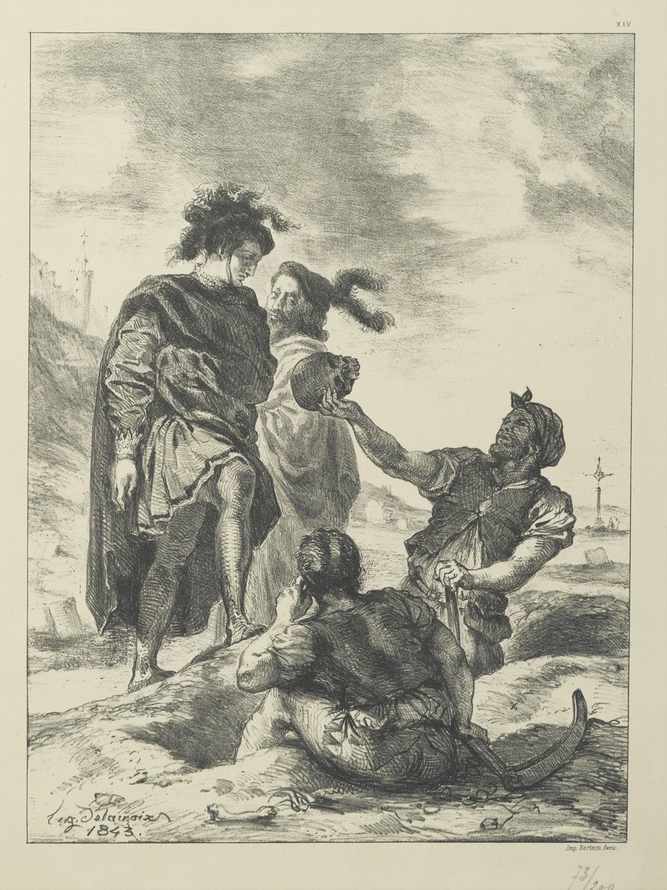 Hamlet i Horatio przed grabarzami autorstwa Ferdinand Victor Eugene Delacroix