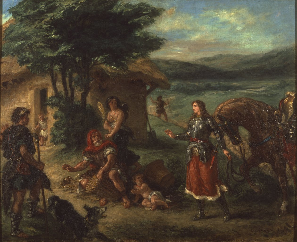 Herminie et les bergers - Erminia i pasterze, Delacroix, Eugene autorstwa Ferdinand Victor Eugene Delacroix