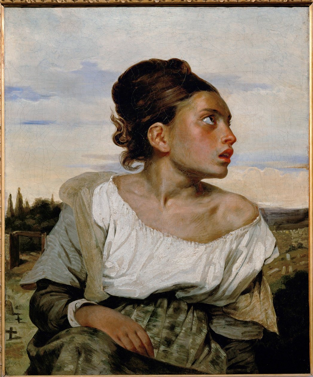Jeune orpheline au cimetiere - młoda sierota na cmentarzu ... autorstwa Ferdinand Victor Eugene Delacroix