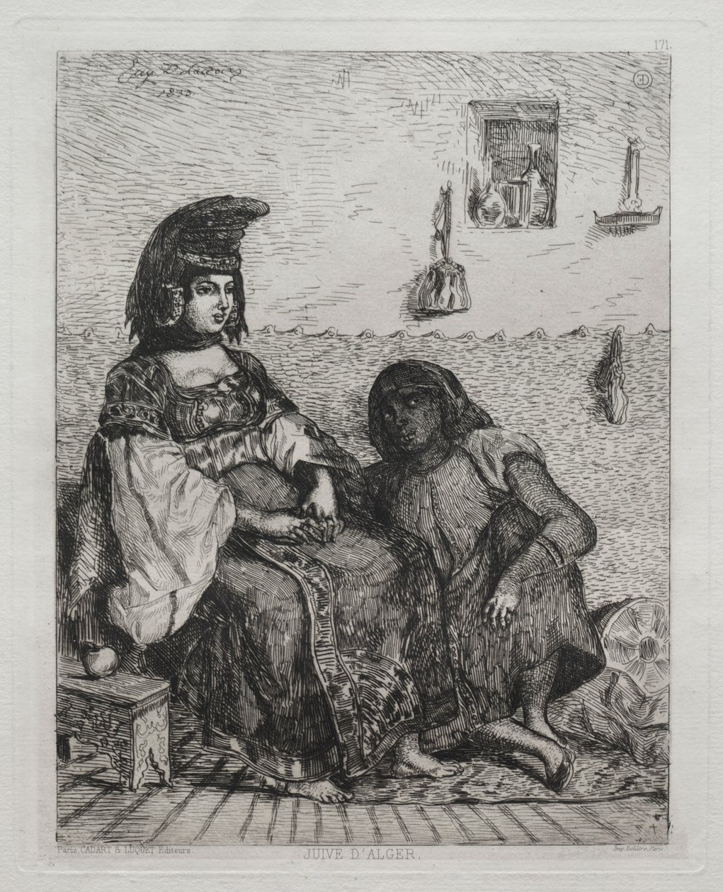 Żydówka Algieru. autorstwa Ferdinand Victor Eugene Delacroix