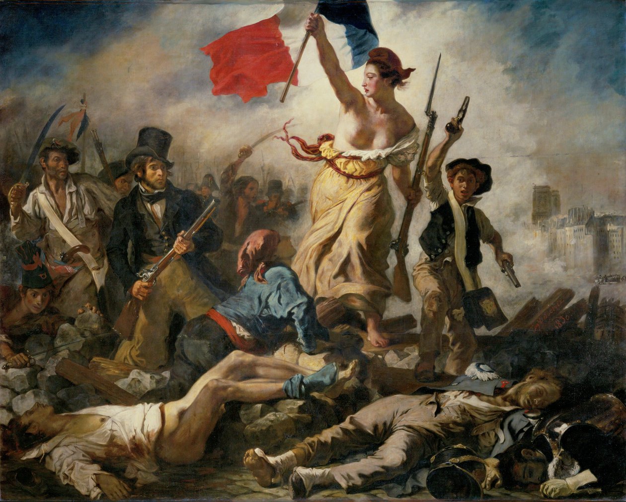 28 lipca 1830 r.; Wolność prowadzi ludzi ... autorstwa Ferdinand Victor Eugene Delacroix
