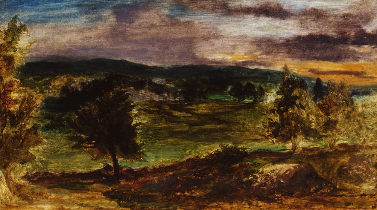 Krajobraz w Champrosay autorstwa Ferdinand Victor Eugene Delacroix