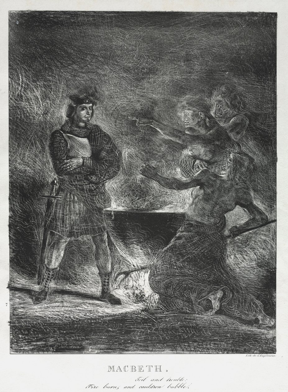 Macbeth Consulting the Witches, 1825. autorstwa Ferdinand Victor Eugene Delacroix