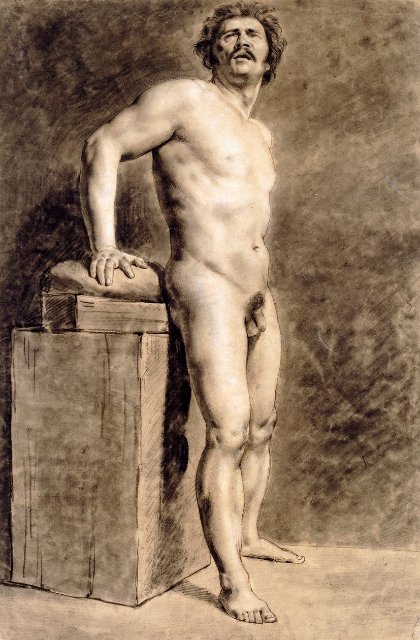 Męska figura akademii, prawdopodobnie Polonais, stojąca, 1821 autorstwa Ferdinand Victor Eugene Delacroix