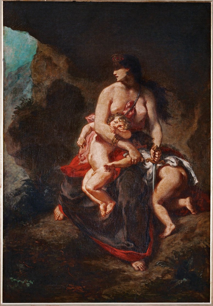 Medea furieuse - Gniewna Medea ... autorstwa Ferdinand Victor Eugene Delacroix