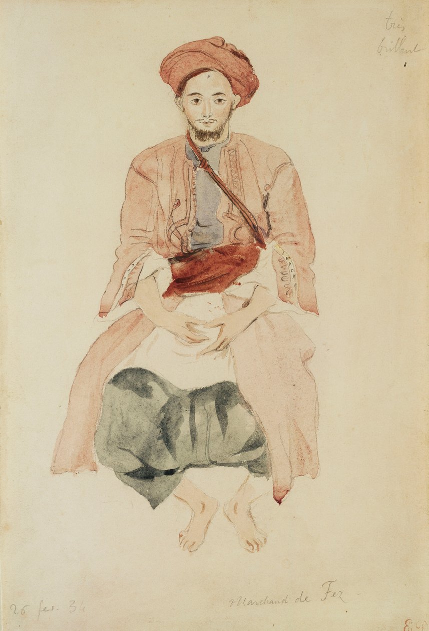 Kupiec Fezu, ok.1832 autorstwa Ferdinand Victor Eugene Delacroix