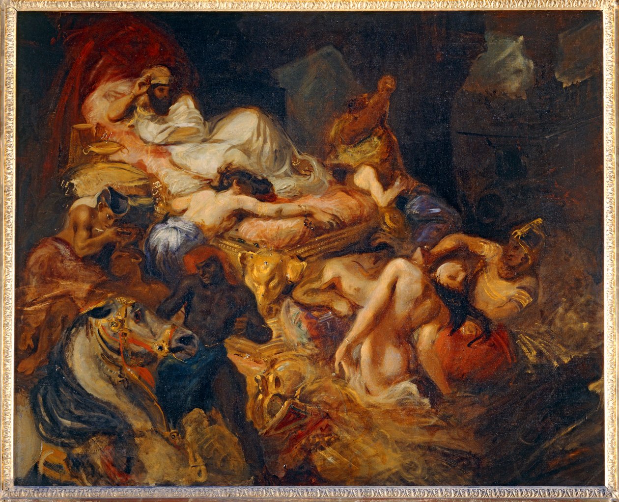 Mort de Sardanapale - Śmierć Sardanapalusa. 1826-1827. Szkic do 40-11-02/62 ... autorstwa Ferdinand Victor Eugene Delacroix