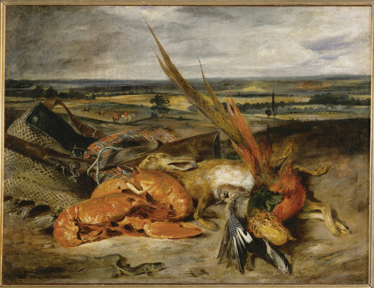 Nature morte au homard - martwa natura z homarem ... autorstwa Ferdinand Victor Eugene Delacroix