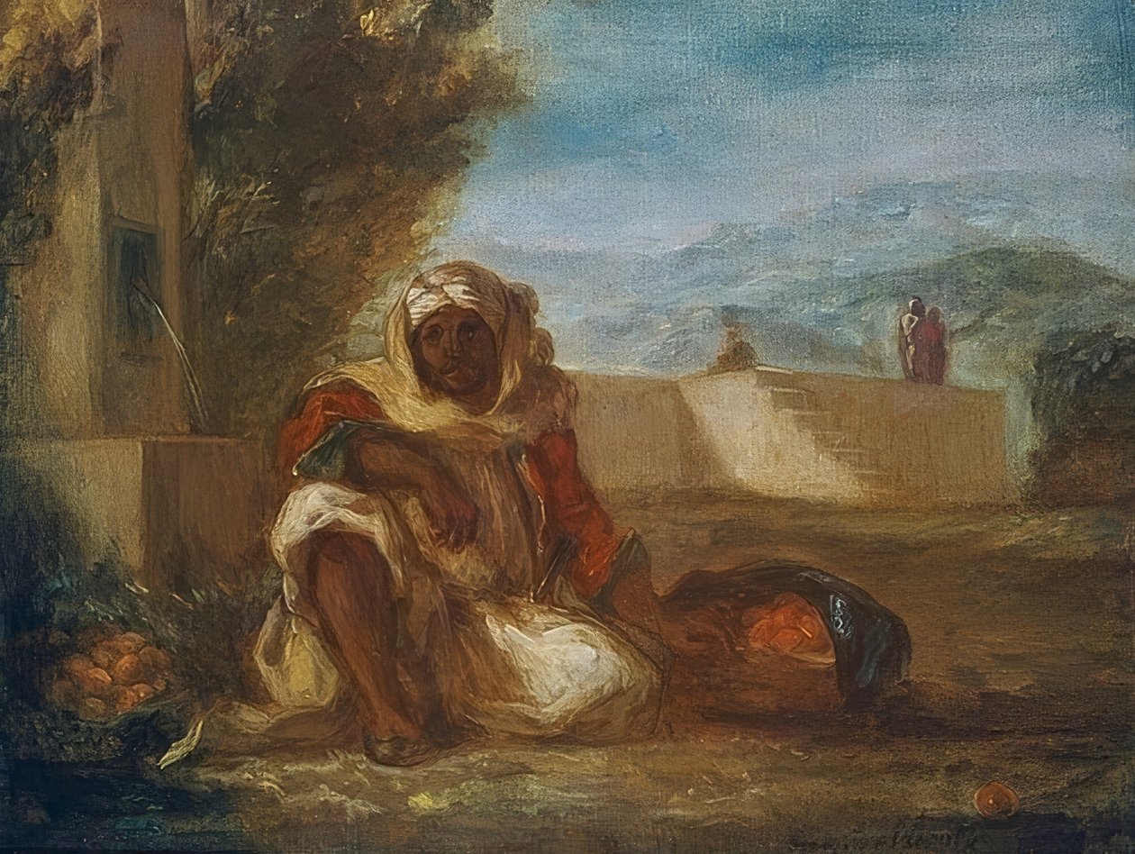 Sprzedawca pomarańczowy w Maroku. Około 1835 autorstwa Ferdinand Victor Eugene Delacroix