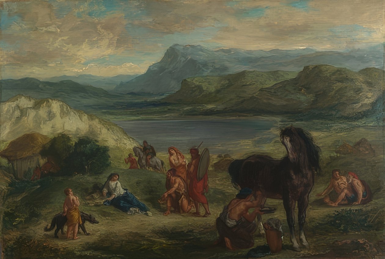Owidiusz wśród Scytów. 1859 autorstwa Ferdinand Victor Eugene Delacroix