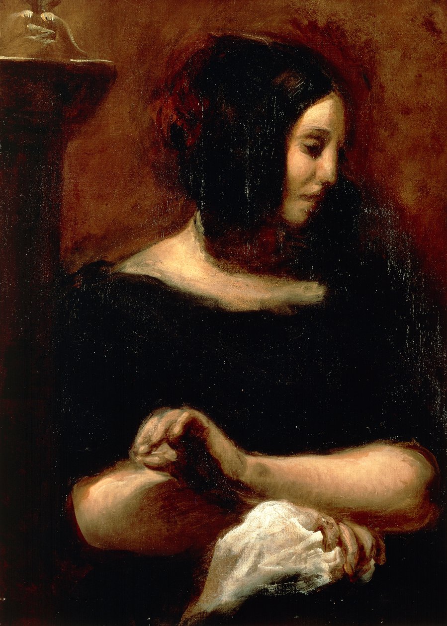 Portret George Sand autorstwa Ferdinand Victor Eugene Delacroix