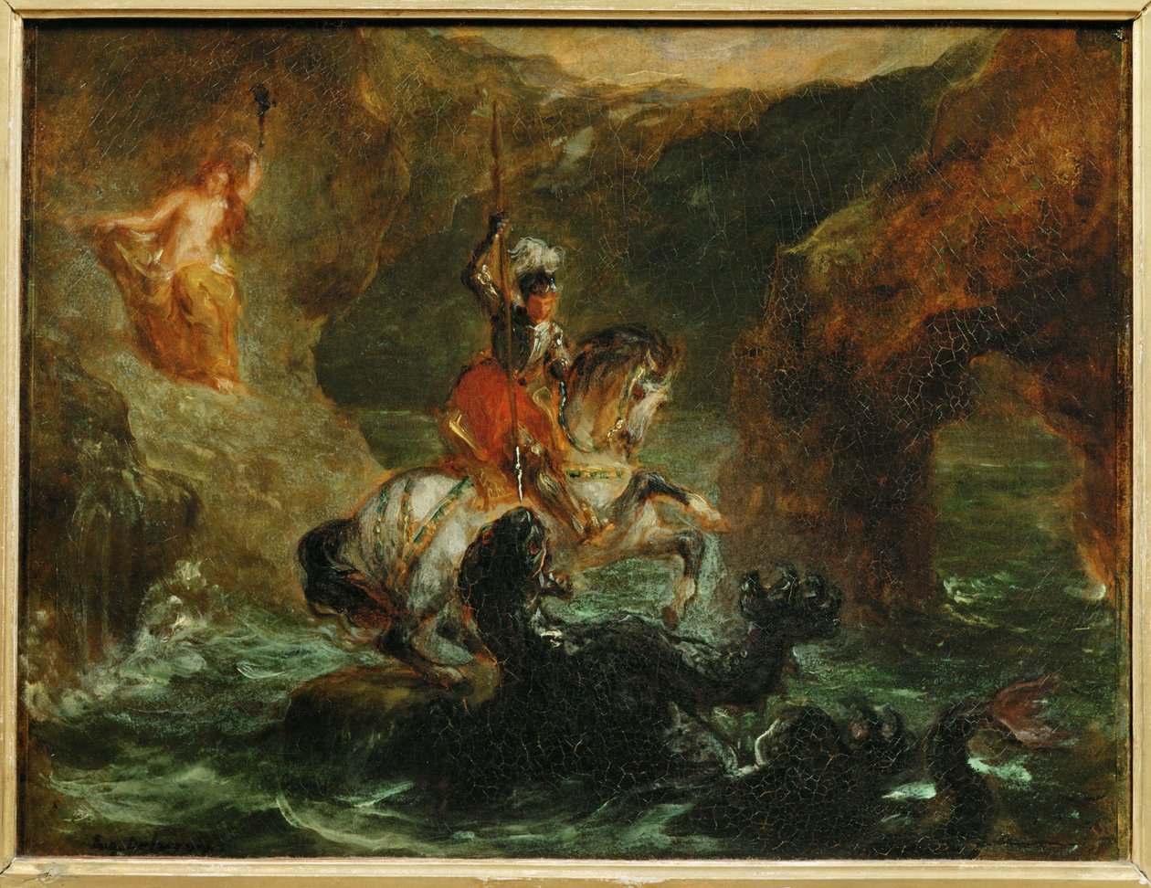 Saint Georges combattant le dragon, dit aussi Persee delivrant Andromede - Święty Jerzy walczący ze smokiem ... autorstwa Ferdinand Victor Eugene Delacroix
