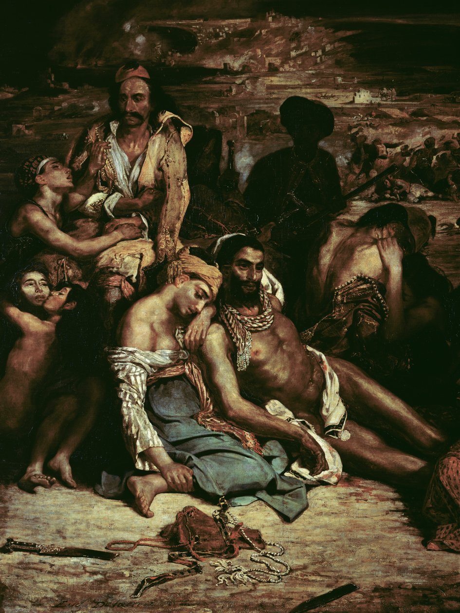 Sceny z masakry na Chios, 1822 olej na płótnie, detal z 63566 autorstwa Ferdinand Victor Eugene Delacroix