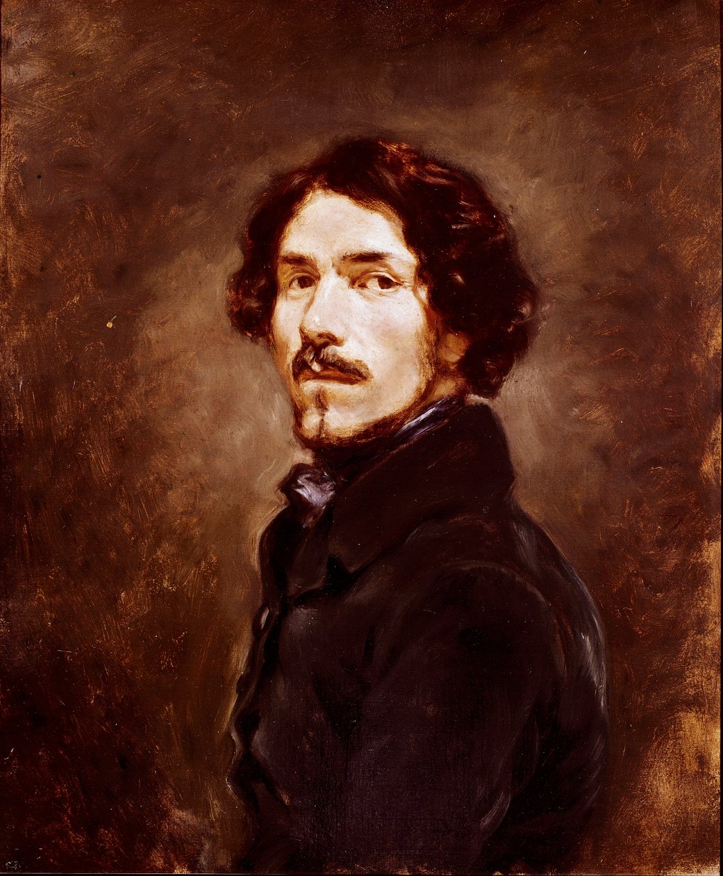Autoportret w wieku 44 lat Obraz Eugene Delacroix (1798-1863) 1842 ok. Florencji, Galleria degli Uffizi (Biura) autorstwa Ferdinand Victor Eugene Delacroix