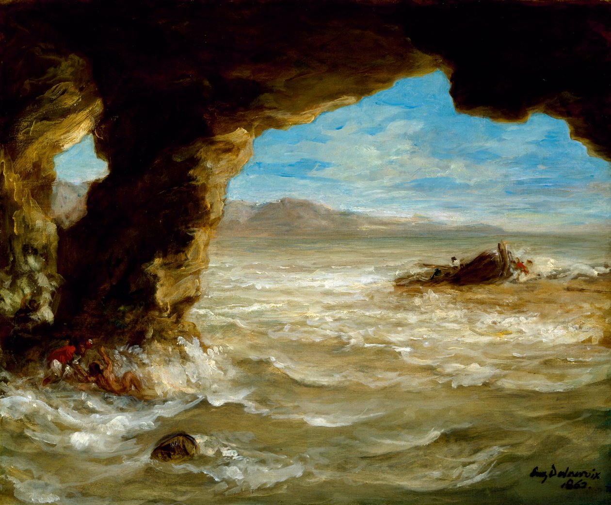 Wrak statku na wybrzeżu, 1862 autorstwa Ferdinand Victor Eugene Delacroix