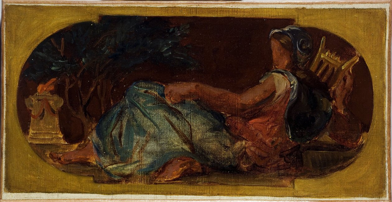Szkic na Salon de la Paix w paryskim ratuszu: Minerve, między 1849 a 1852 (olej na płótnie) autorstwa Ferdinand Victor Eugene Delacroix