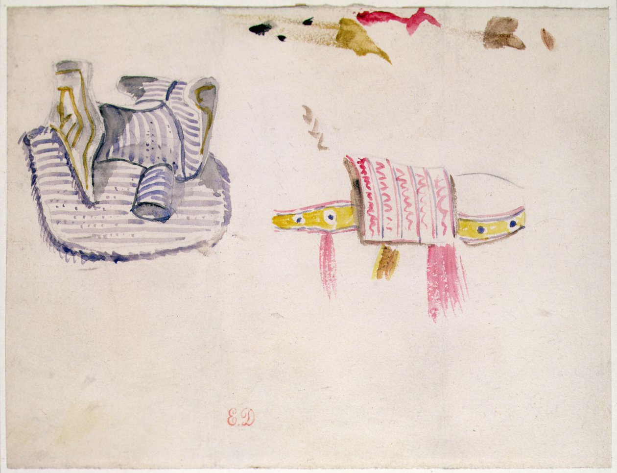 Badania siodeł arabskich, c.1832 (akwarela) autorstwa Ferdinand Victor Eugene Delacroix