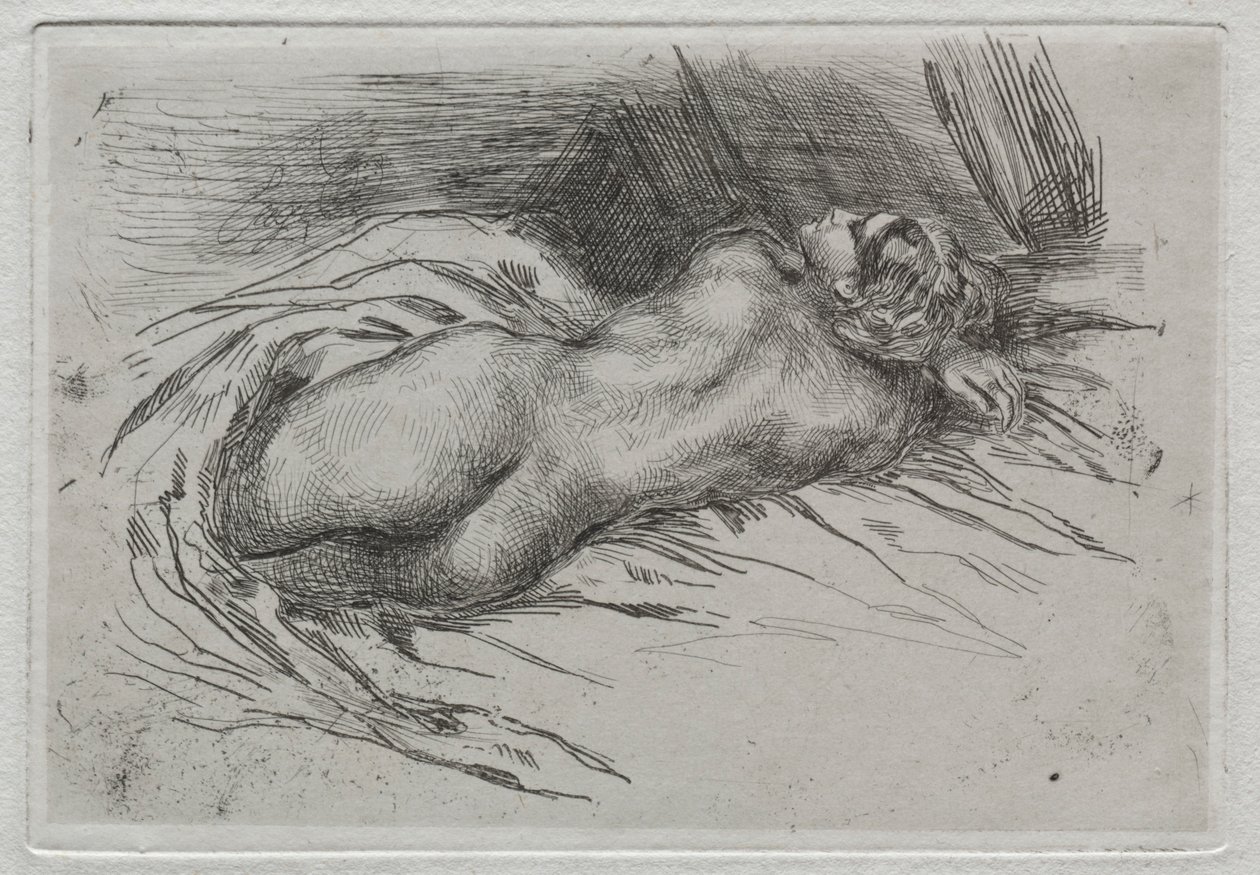 Studium kobiety widzianej z tyłu, 1833. autorstwa Ferdinand Victor Eugene Delacroix