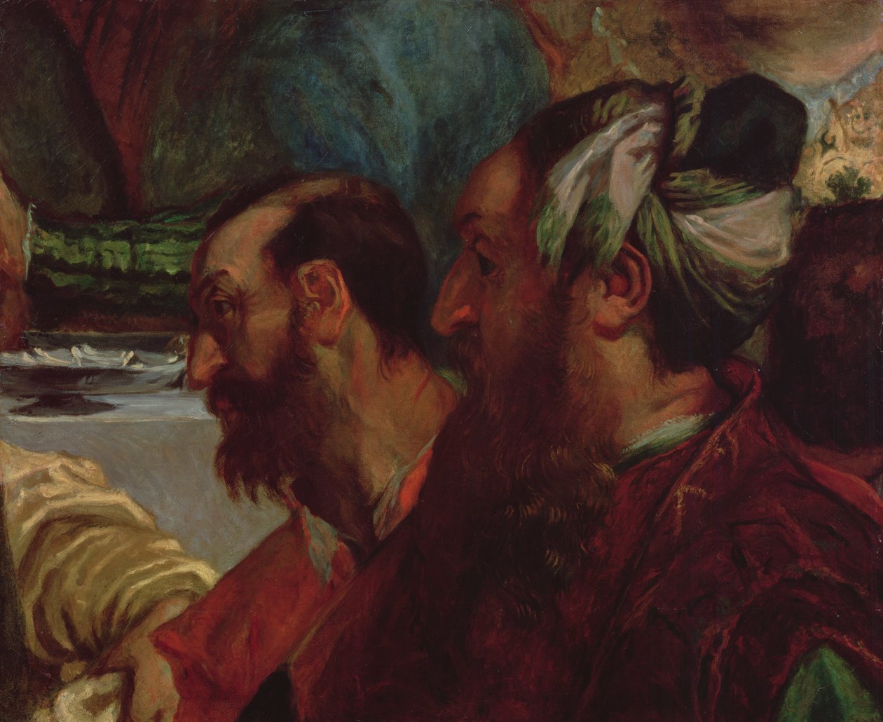 Studium dwóch głów (według Wesela w Kanie Veronese), 1820 autorstwa Ferdinand Victor Eugene Delacroix