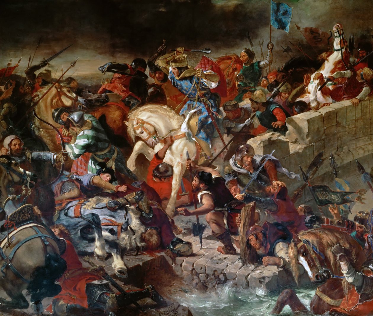 Bitwa pod Taillebourg, 21 lipca 1242 autorstwa Ferdinand Victor Eugene Delacroix