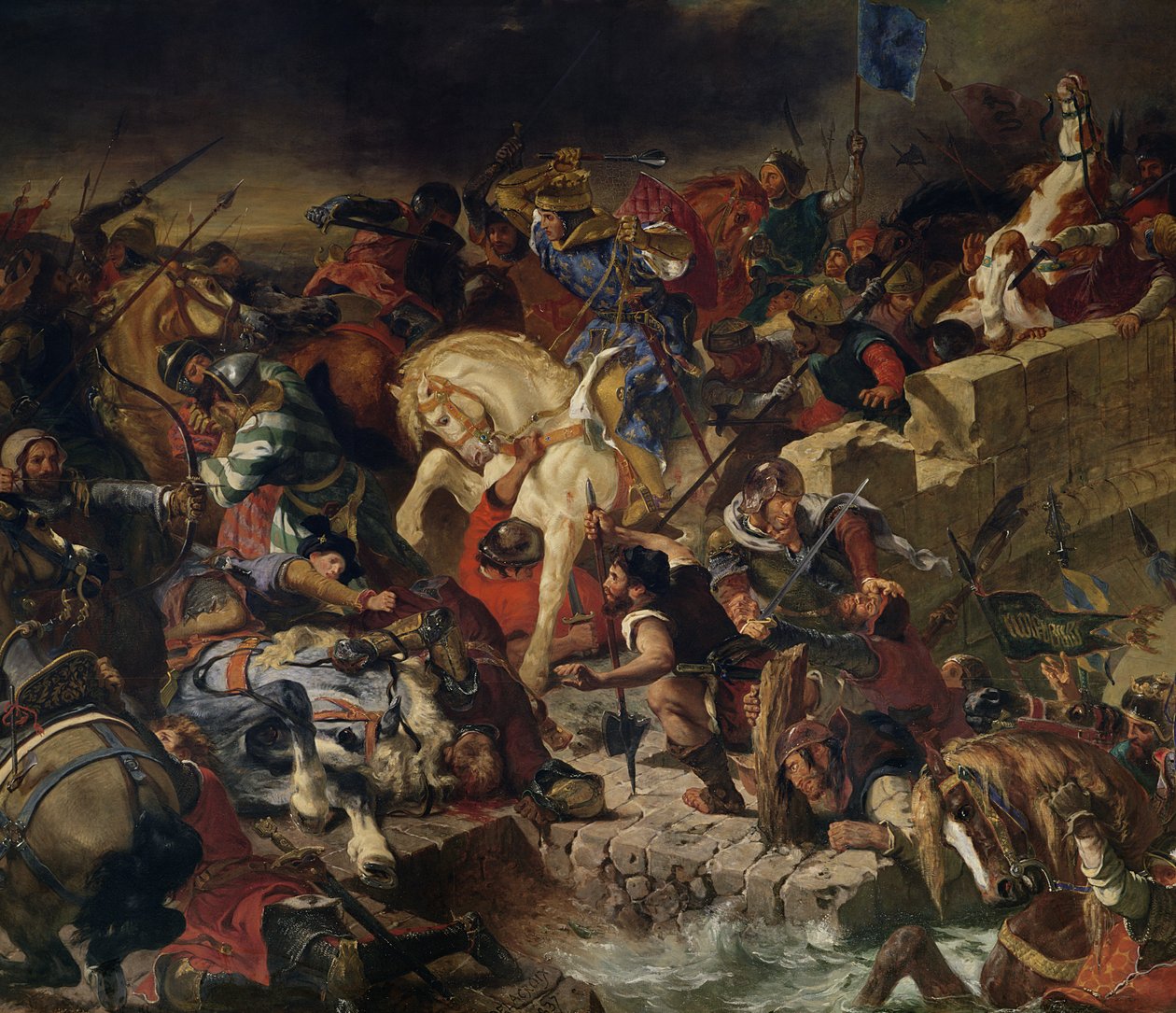 Bitwa pod Taillebourg, 21 lipca 1242 autorstwa Ferdinand Victor Eugene Delacroix