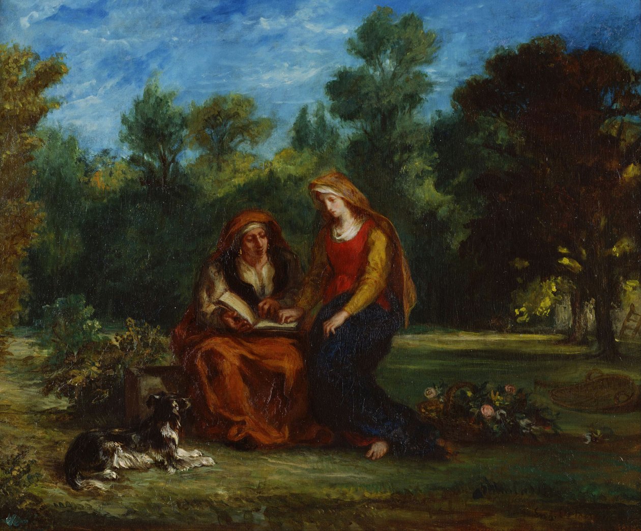 Edukacja Dziewicy, 1852 autorstwa Ferdinand Victor Eugene Delacroix
