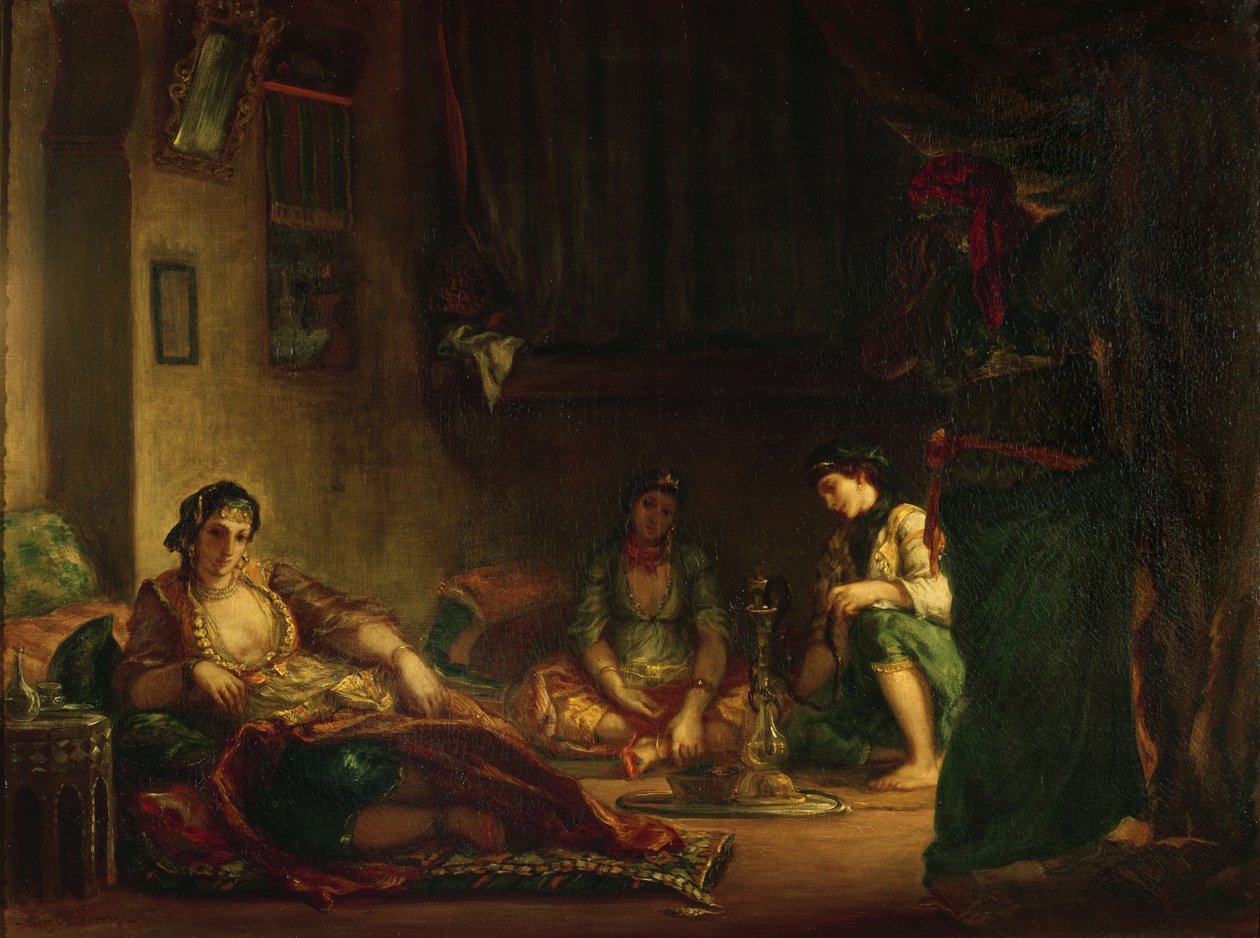 Kobiety z Algieru w swoim haremie, 1847-49 autorstwa Ferdinand Victor Eugene Delacroix