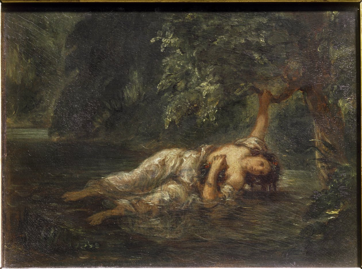 Śmierć Ofelii - olej na płótnie autorstwa Ferdinand Victor Eugene Delacroix