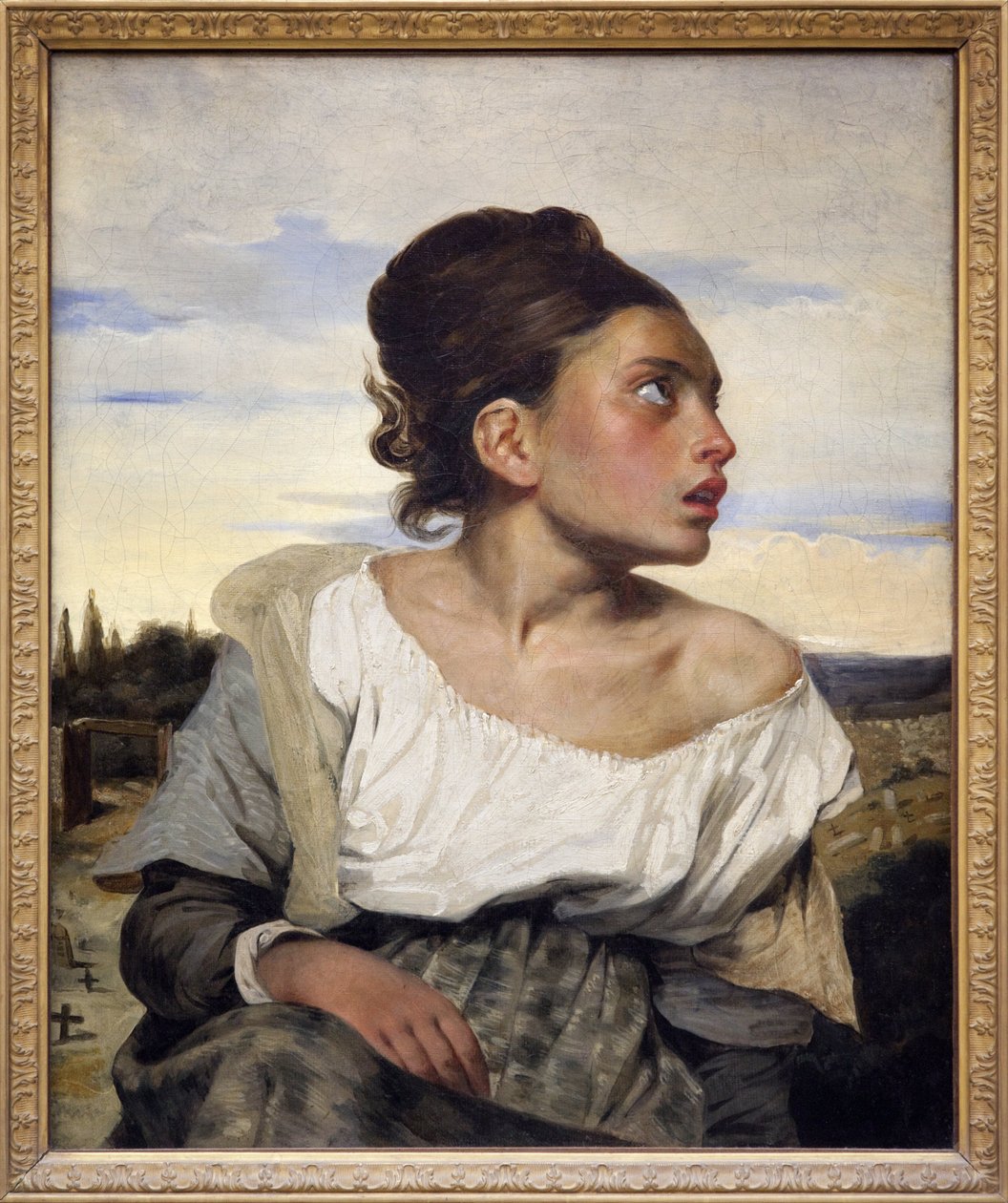 Młoda sierota na cmentarzu , ok. 1824 (olej na płótnie) autorstwa Ferdinand Victor Eugene Delacroix