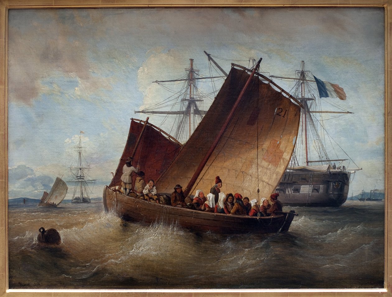 Łódź Plougastela. Obraz Ferdinanda Perrota (1808-1841). olej na płótnie autorstwa Ferdinand Victor Perrot