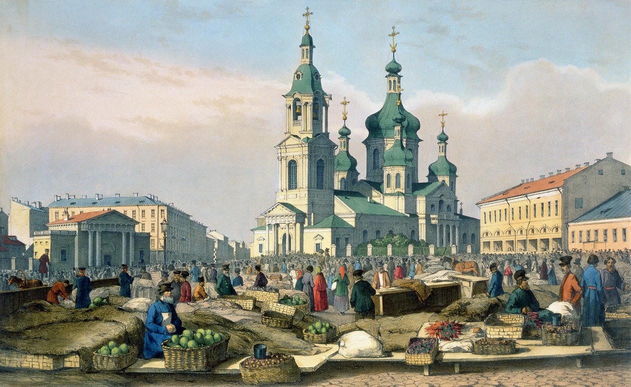 Plac Siana w Petersburgu, ok. 1840 r. autorstwa Ferdinand Victor Perrot