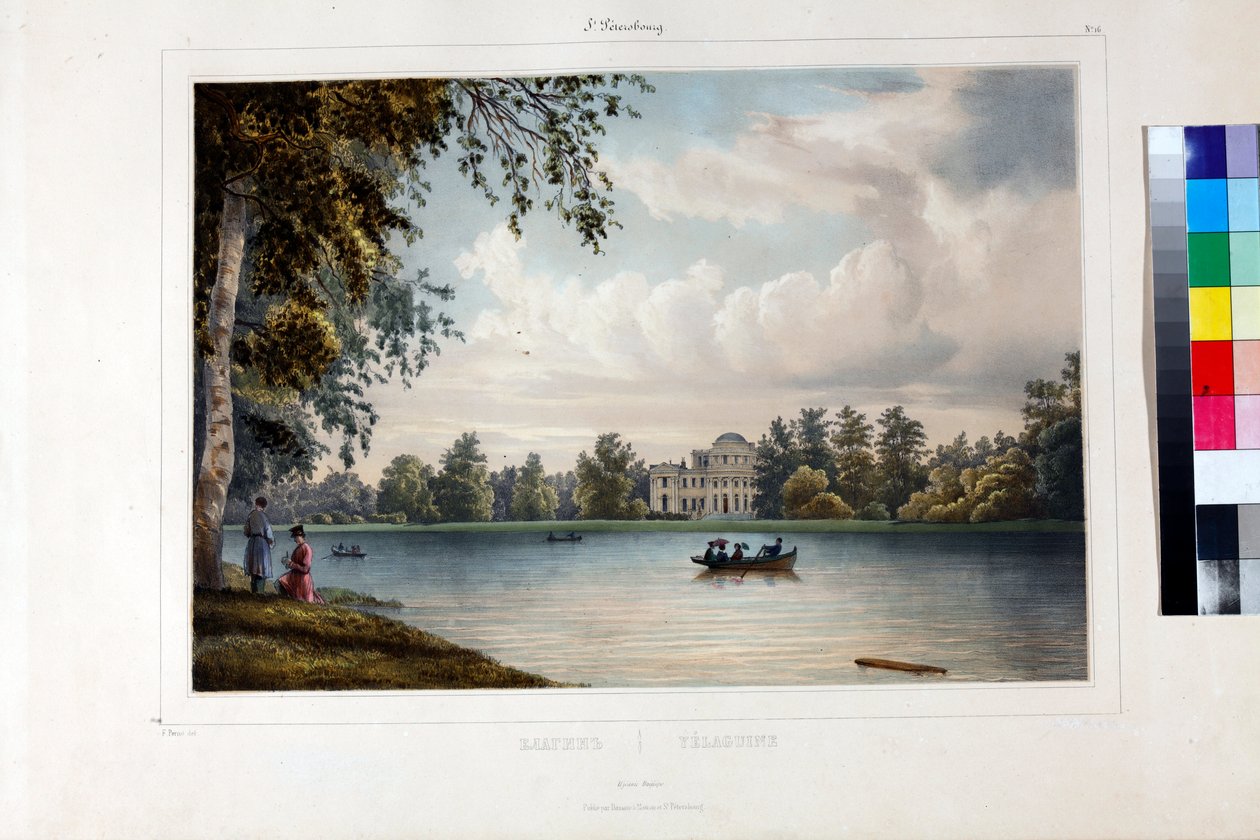 Pałac Yelagin (palais Elaguine) w Sankt Petersburgu par Perrot, Ferdynand Wiktor (1808-1841) autorstwa Ferdinand Victor Perrot