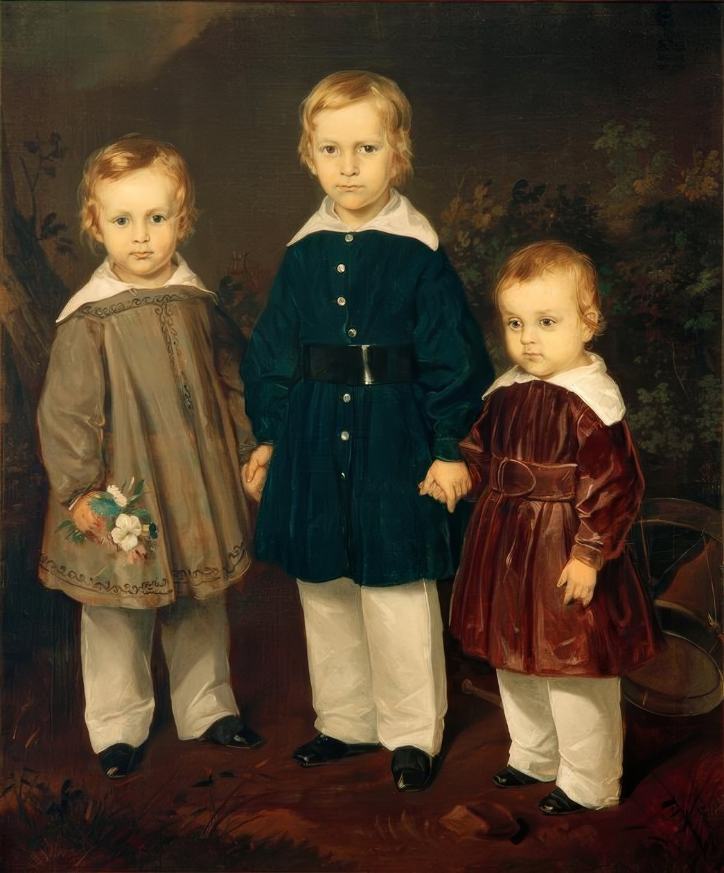 F. v. Rayski, trzej synowie Freiherra von Bechtolsheim autorstwa Louis Ferdinand von Rayski