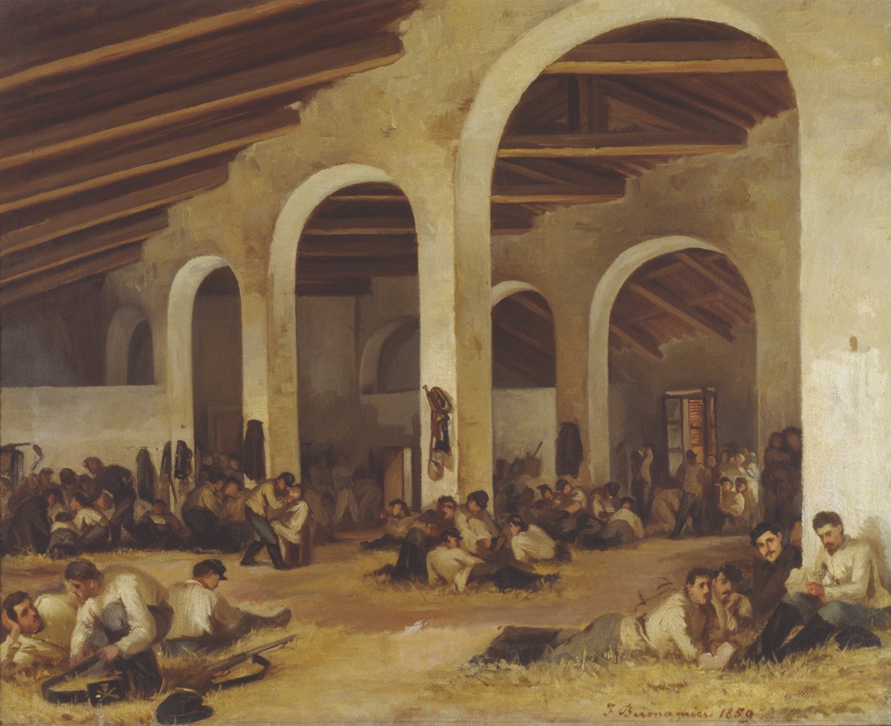 Koszary w Modenie, 1859 autorstwa Ferdinando Buonamici