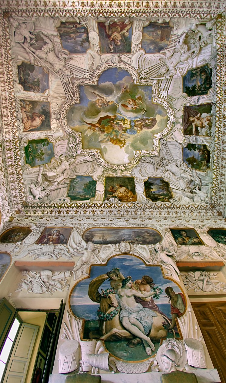 Widok na Sala degli Stucchi autorstwa Ferdinando Galli and Bibiena Francesco Galli Bibiena