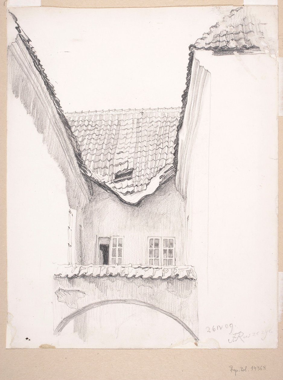 Fragment podwórza w Wilnie autorstwa Ferdynand Ruszczyc